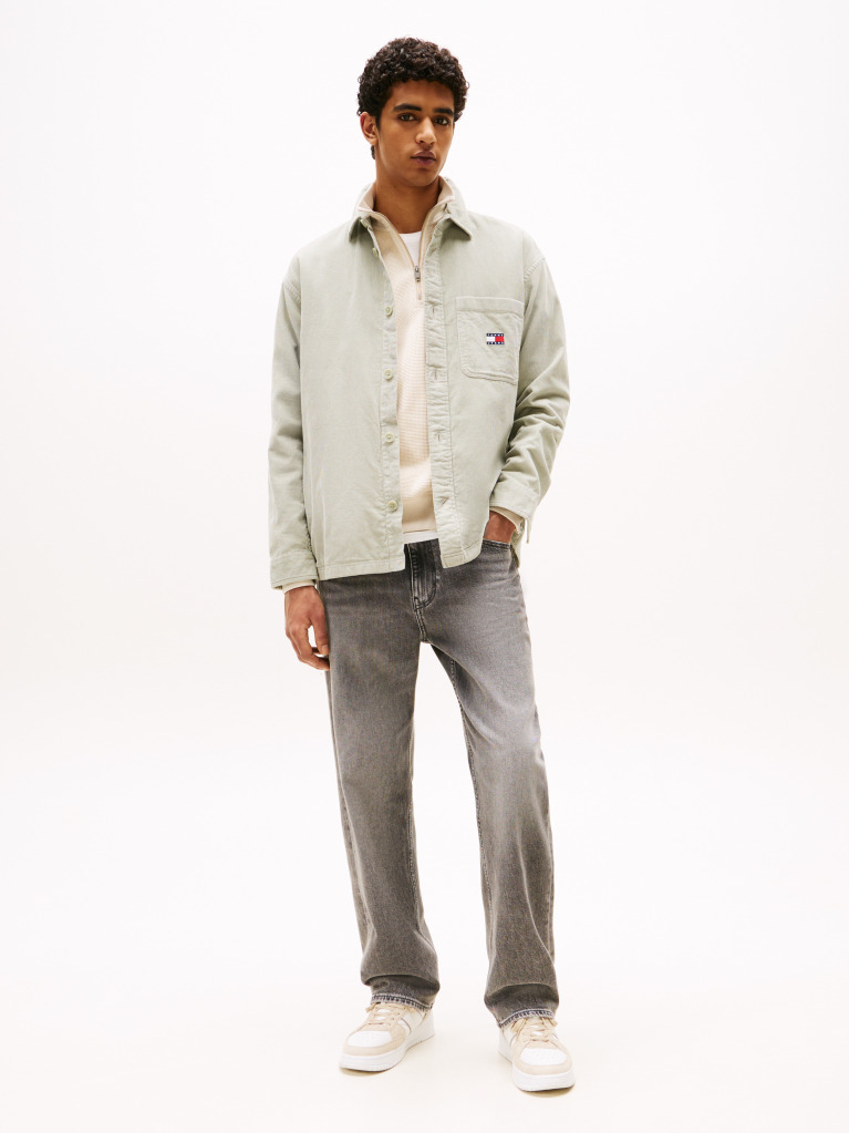 Green Brick Cord Overshirt Extended  Men