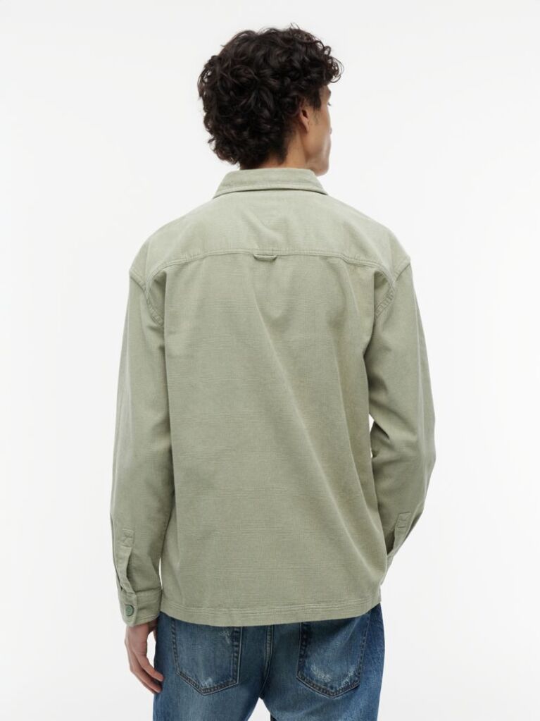 Green Brick Cord Overshirt Extended  Men