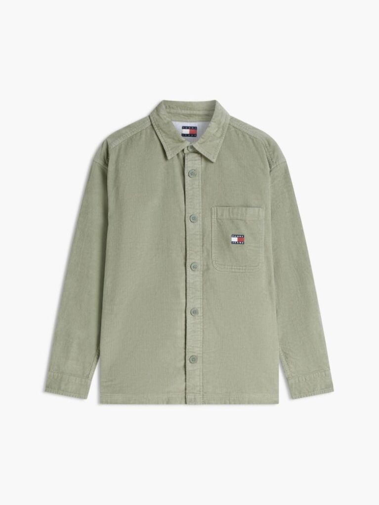 Green Brick Cord Overshirt Extended  Men