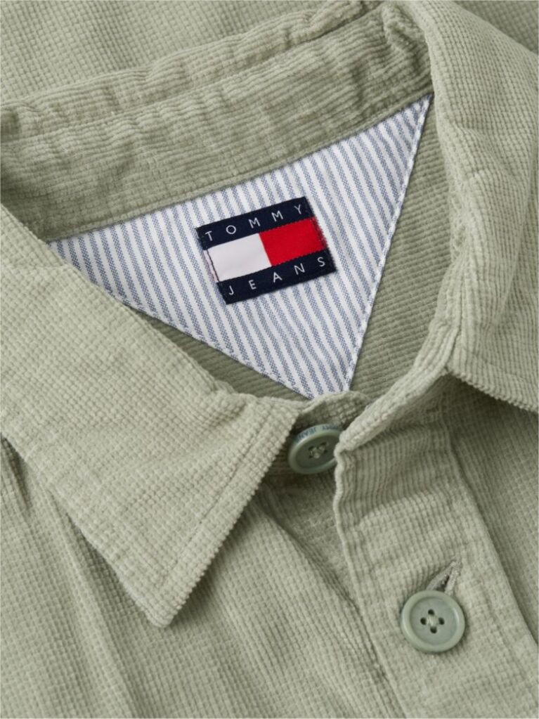 Green Brick Cord Overshirt Extended  Men