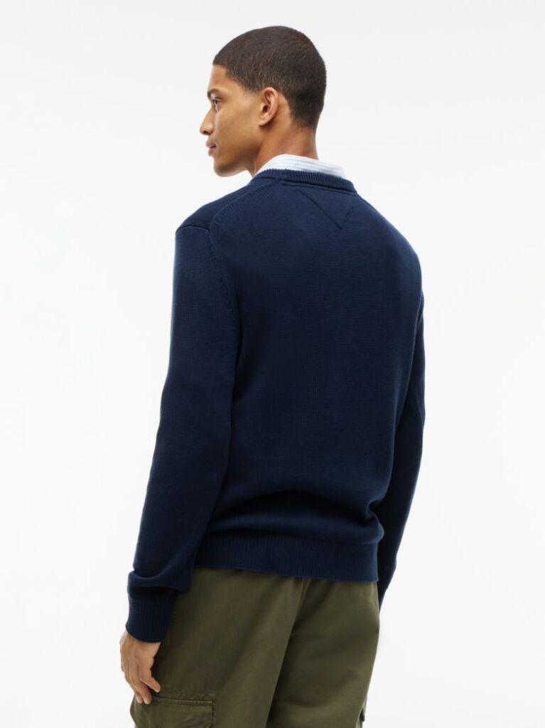 Blue Crew Neck Slim Jumper  Men