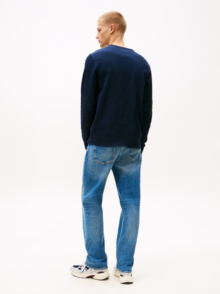 Blue Slim Waffle T-Shirt  Men