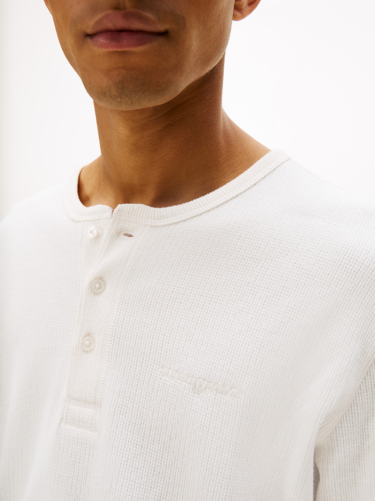 White Slim Waffle T-Shirt  Men