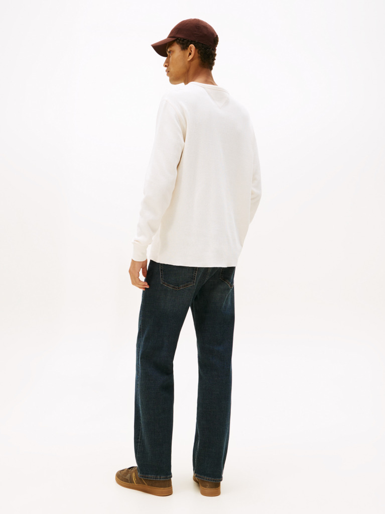 White Slim Waffle T-Shirt  Men