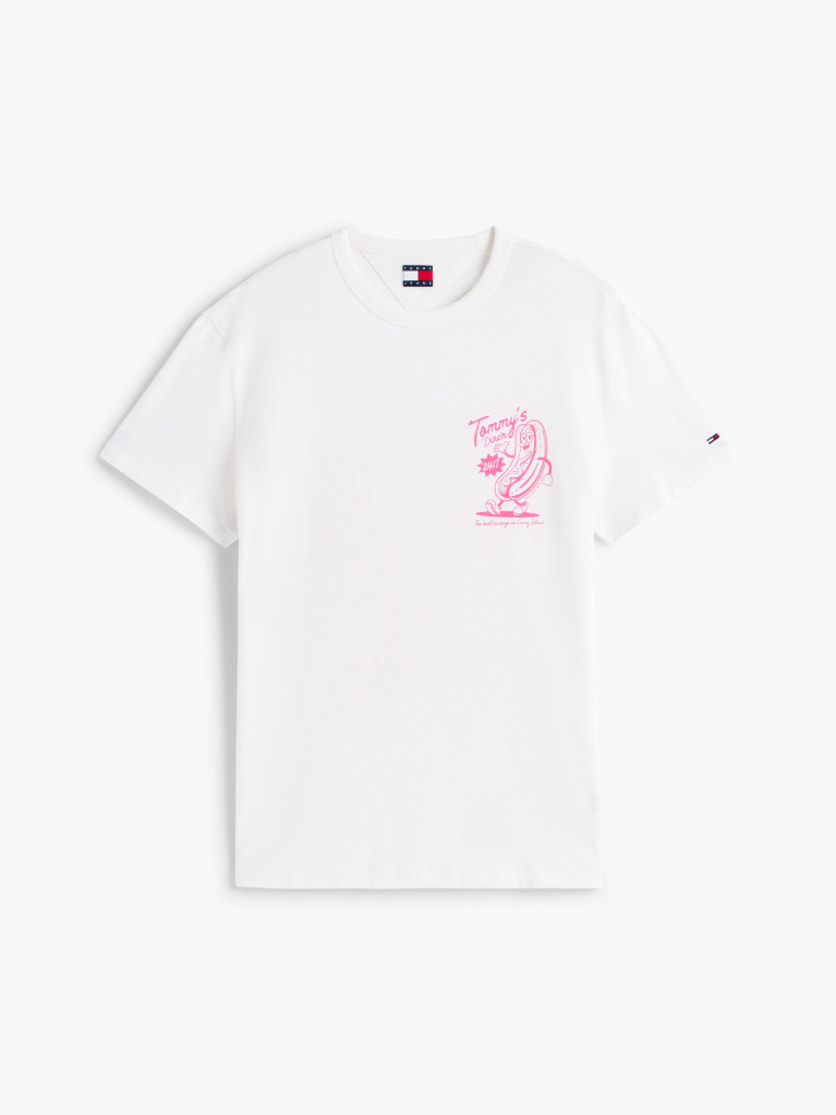 White Back Graphic Crew Neck T-Shirt  Men