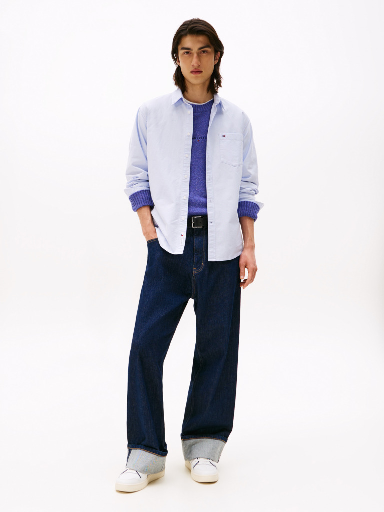 Blue Relaxed Fit Oxford Shirt  Men