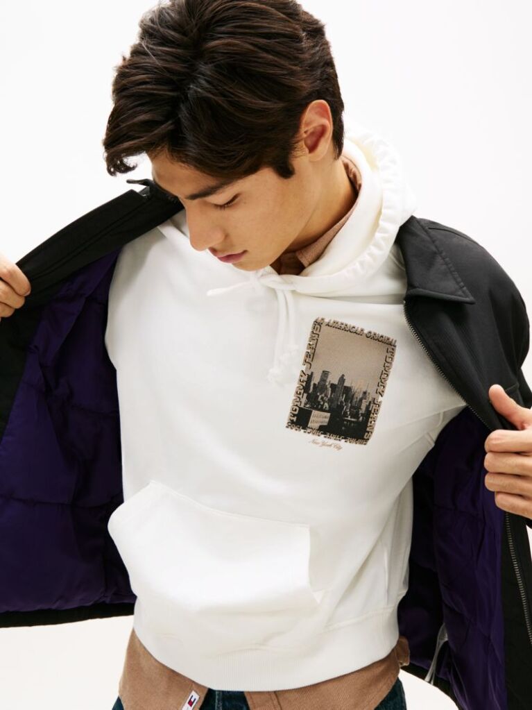 Black Oversized Fit Zip-Thru Corduroy Padded Overshirt  Men