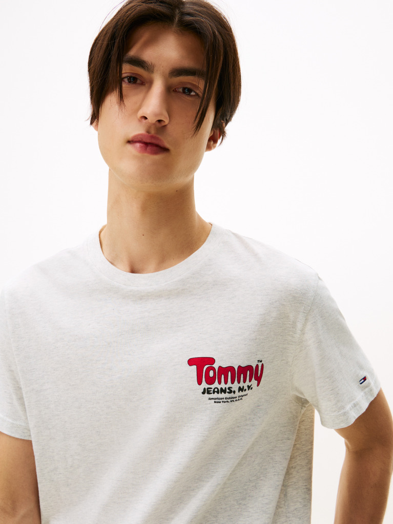 Grey Logo Slim Crew Neck T-Shirt  Men