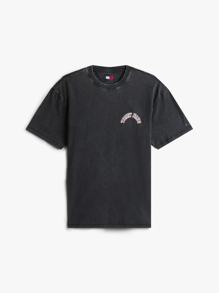 Black Back Graphic Relaxed Crew Neck T-Shirt  Men