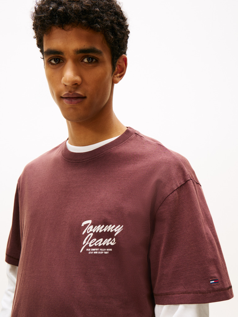 Brown Back Graphic Relaxed Crew Neck T-Shirt  Men