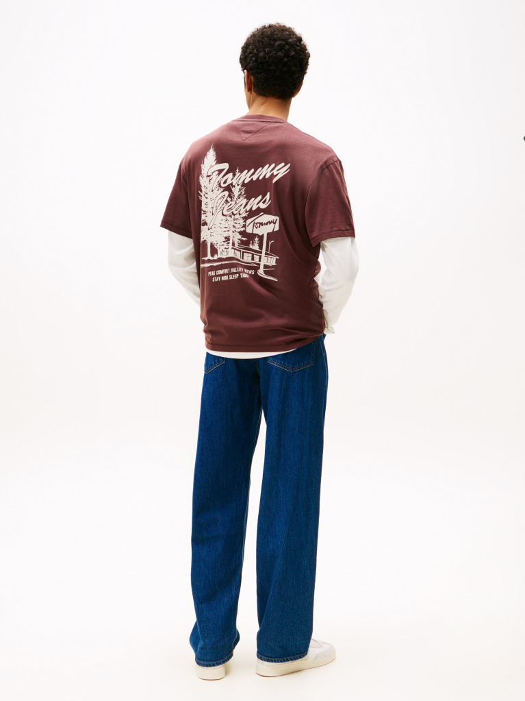 Brown Back Graphic Relaxed Crew Neck T-Shirt  Men