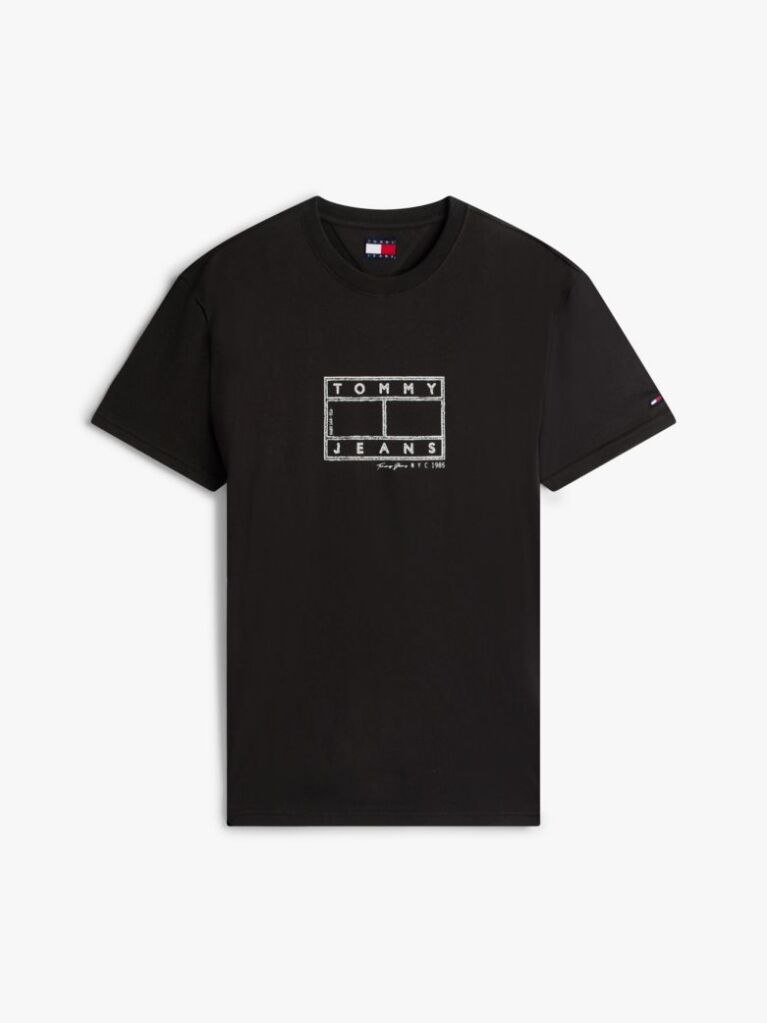 Black Logo Stamp Crew Neck T-Shirt  Men