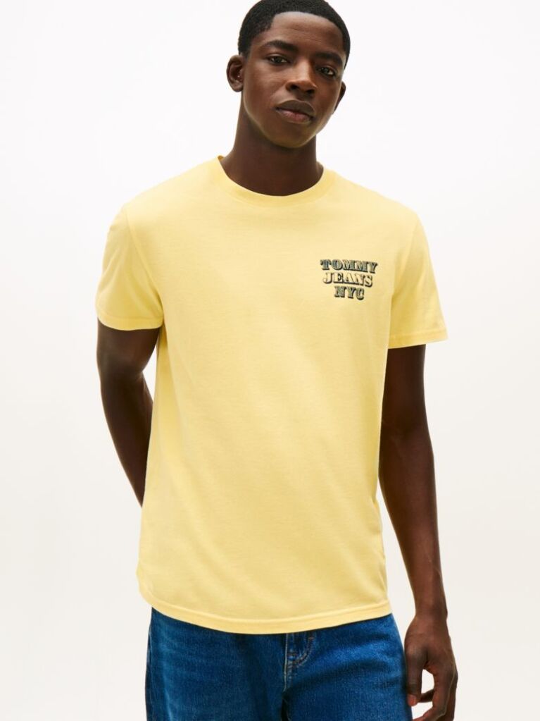 Yellow Varsity Logo Slim T-Shirt  Men