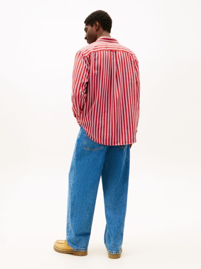 Multi Relaxed Fit Stripe Twill Shirt  Men