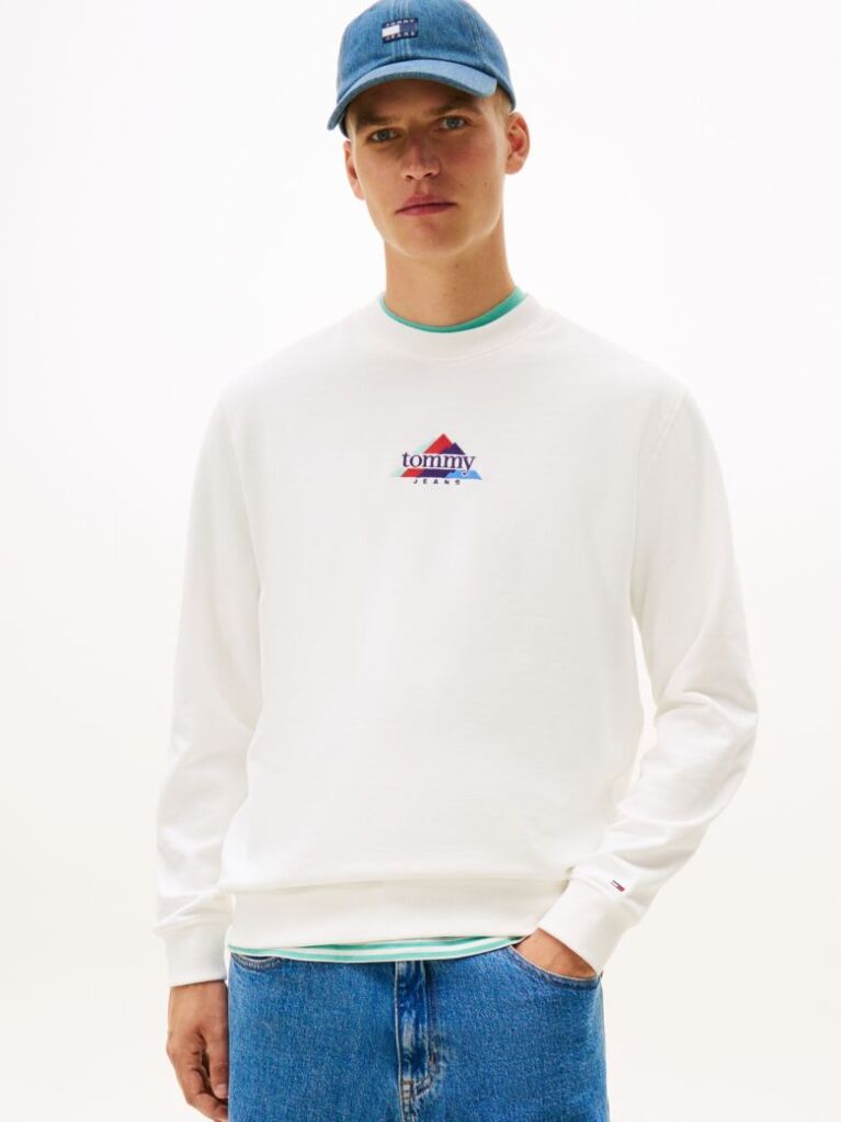 Beige Mountain Logo Embroidery Terry Sweatshirt  Men