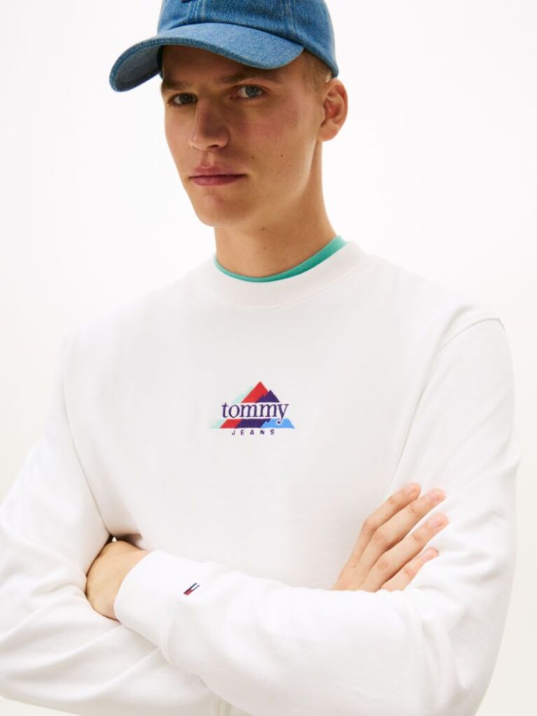 Beige Mountain Logo Embroidery Terry Sweatshirt  Men