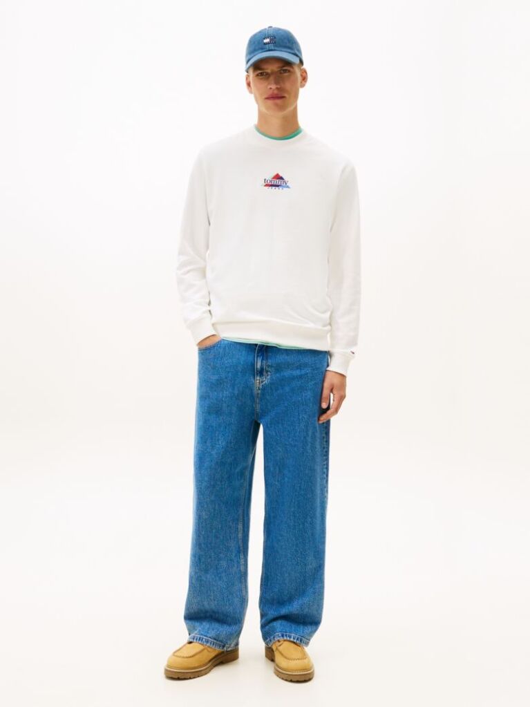 Beige Mountain Logo Embroidery Terry Sweatshirt  Men