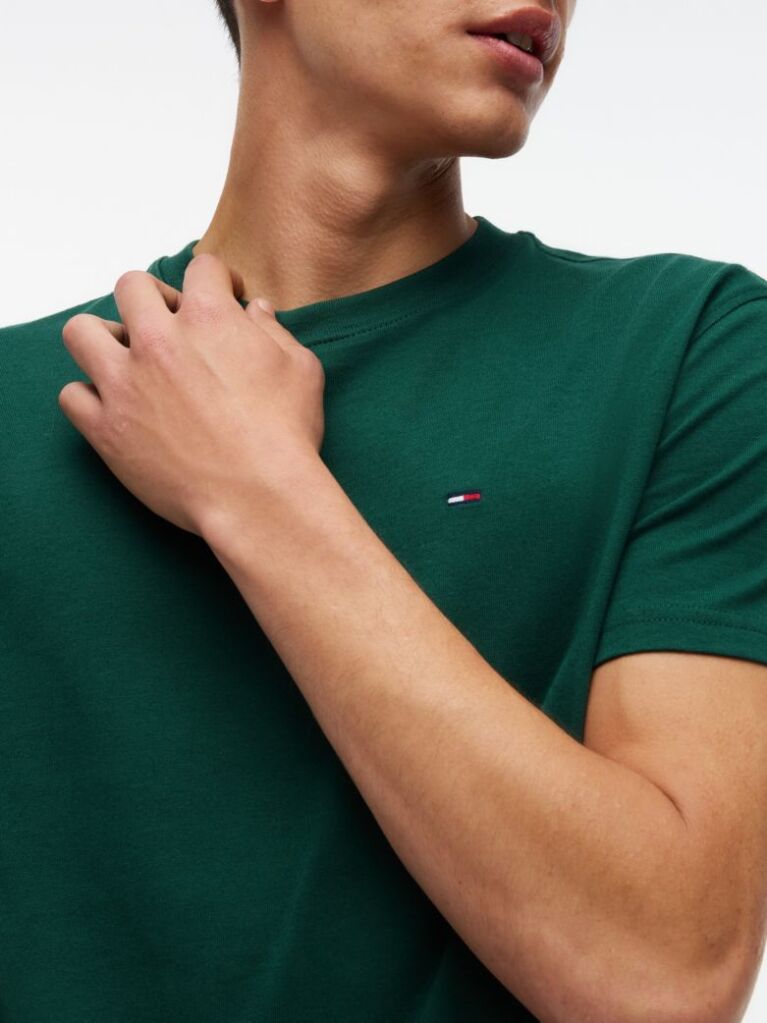 Green Tommy Flag Crew Neck T-Shirt  Men