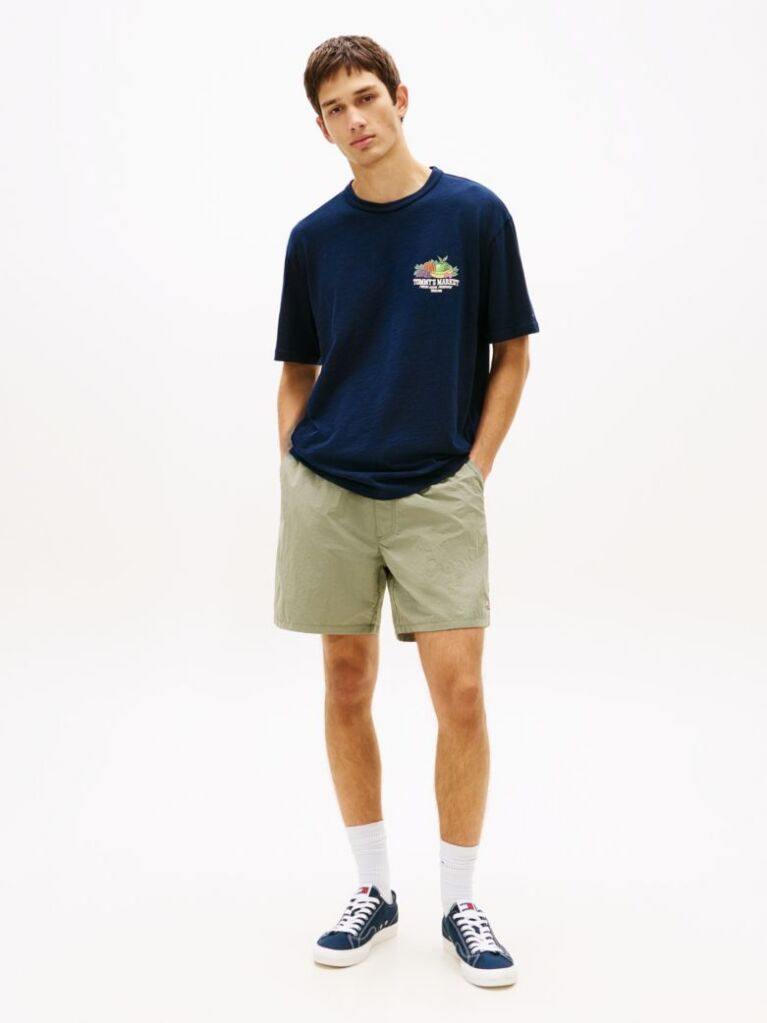 Blue Graphic Logo Relaxed Textured Jersey T-Shirt  Men