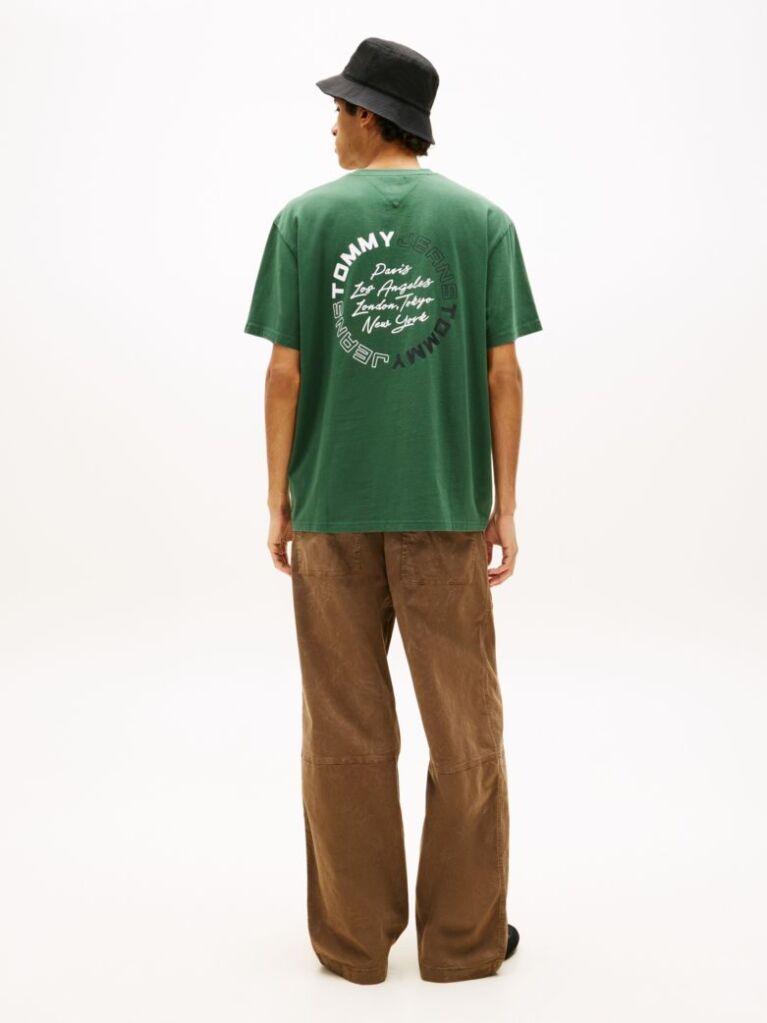 Green Circular Back Logo Relaxed T-Shirt  Men