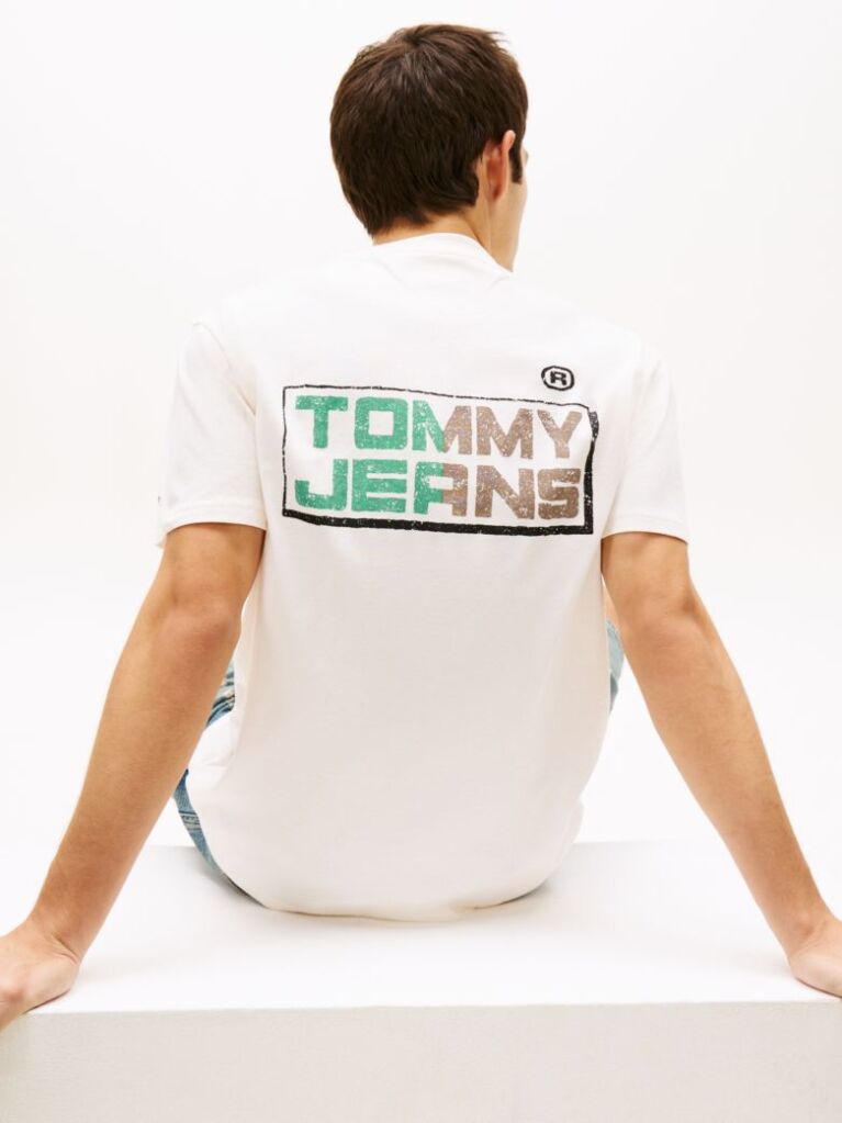 Beige Back Logo Relaxed Jersey T-Shirt  Men