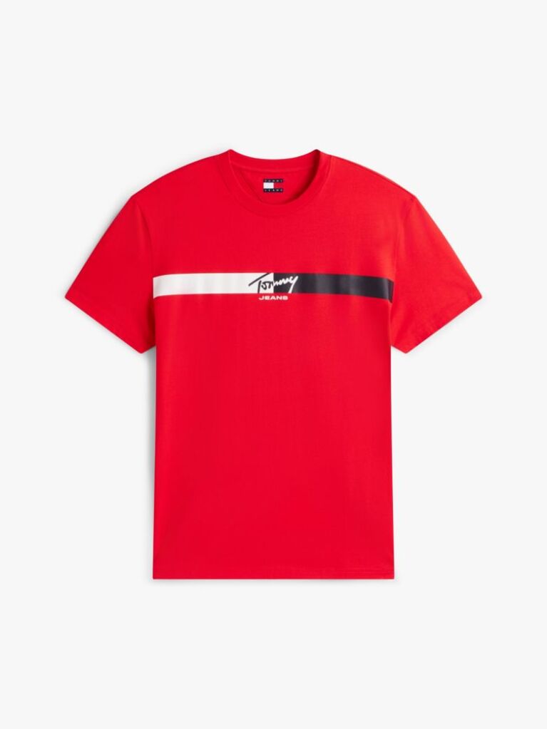 Red Signature Logo Jersey T-Shirt  Men