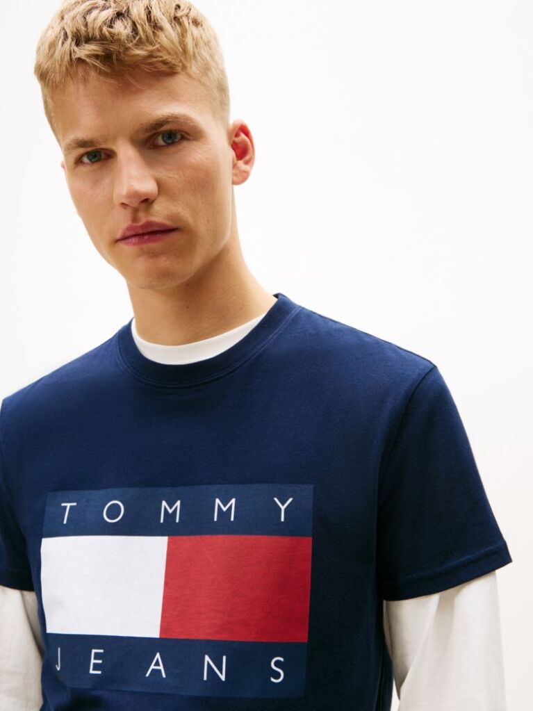 Blue Flag Badge Jersey Crew Neck T-Shirt  Men