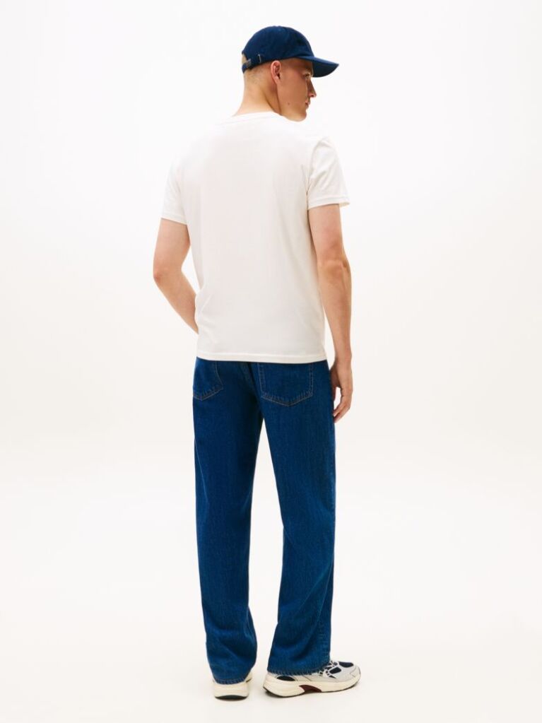White Flag Badge Jersey Crew Neck T-Shirt  Men