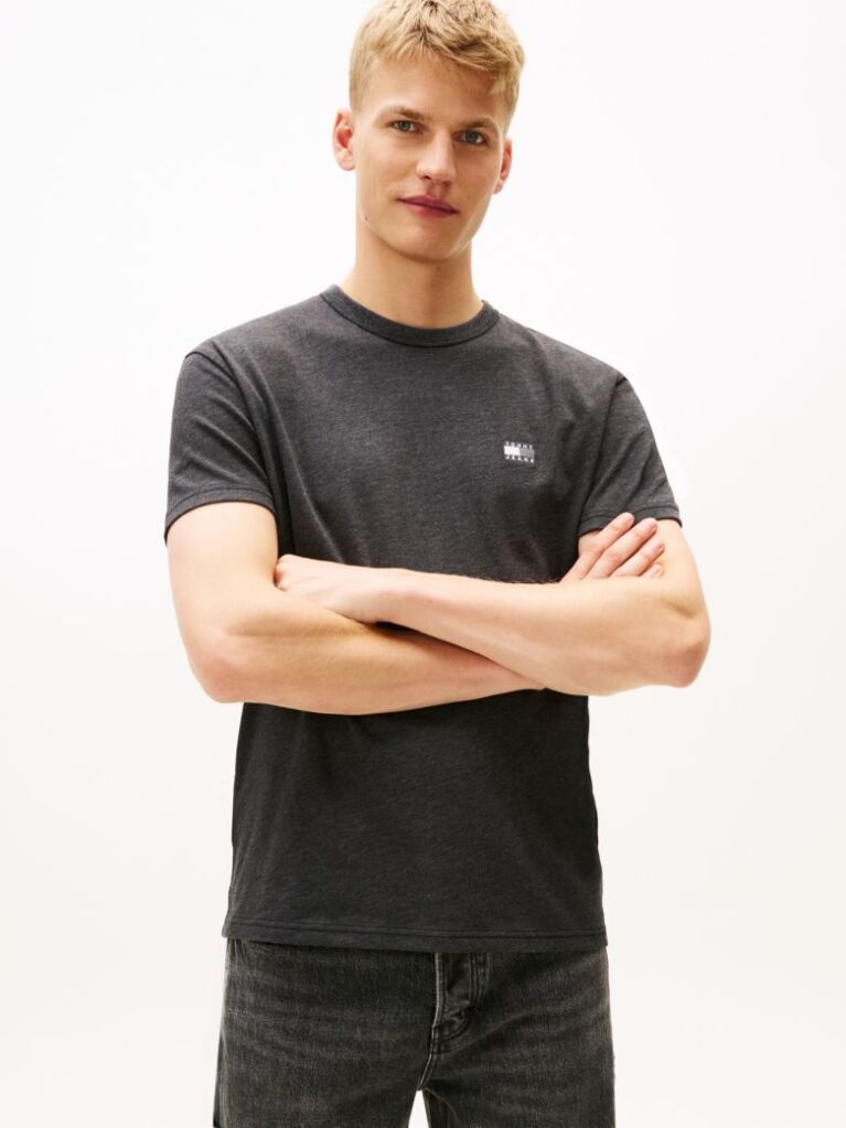 Black Tonal Tommy Badge Jersey T-Shirt  Men