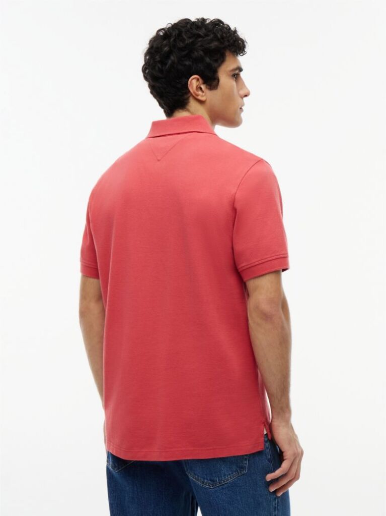 Red Hilfiger Flag Regular Fit Pique Polo Shirt  Men
