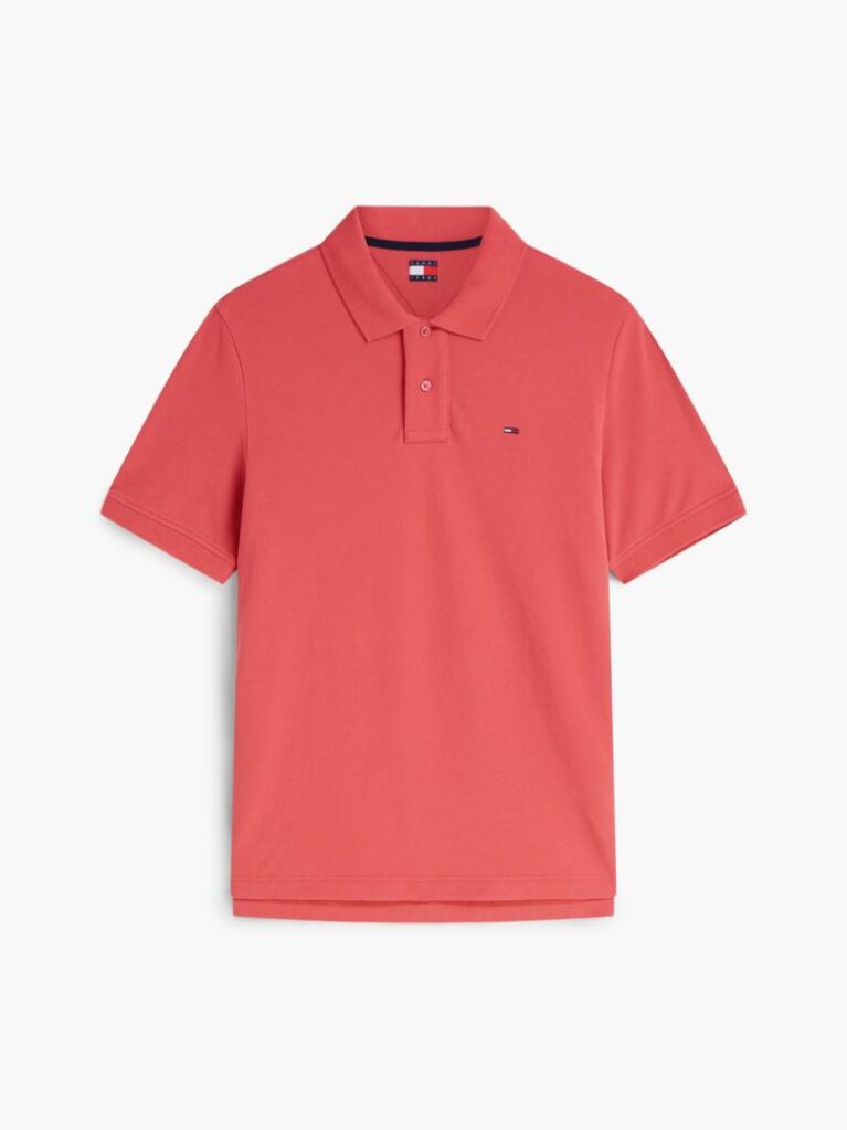 Red Hilfiger Flag Regular Fit Pique Polo Shirt  Men