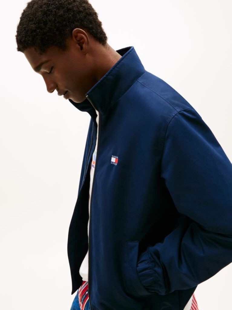 Blue Water Repellent Funnel Neck Jacket  Men