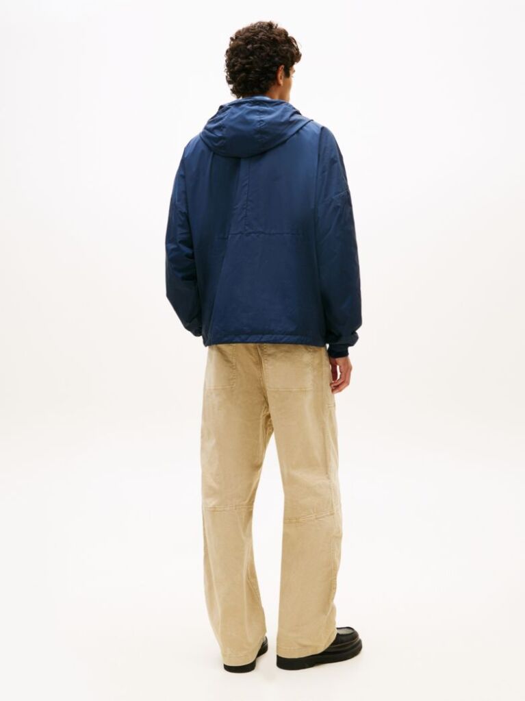Blue Oversized Colour-Blocked Water Repellent Chicago Windbreaker  Men