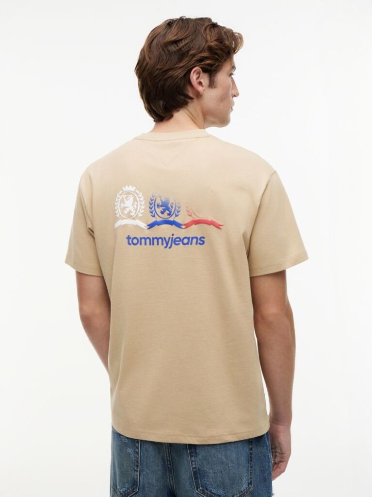 Beige Back Repeat Crest Logo Relaxed T-Shirt  Men