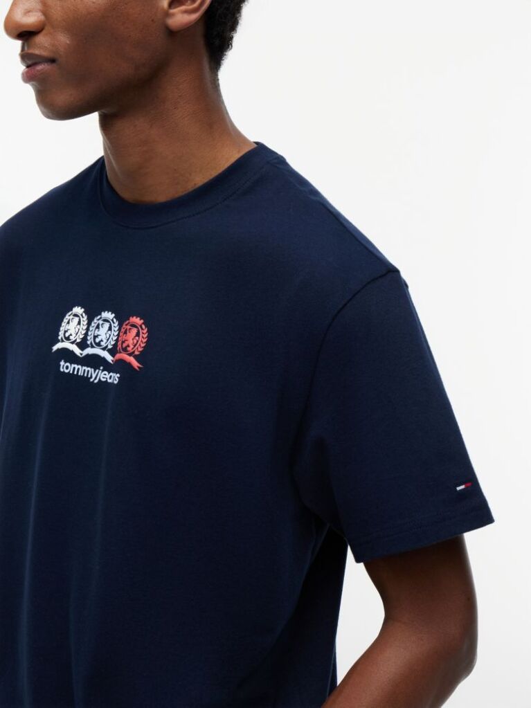 Blue Back Repeat Crest Logo Relaxed T-Shirt  Men