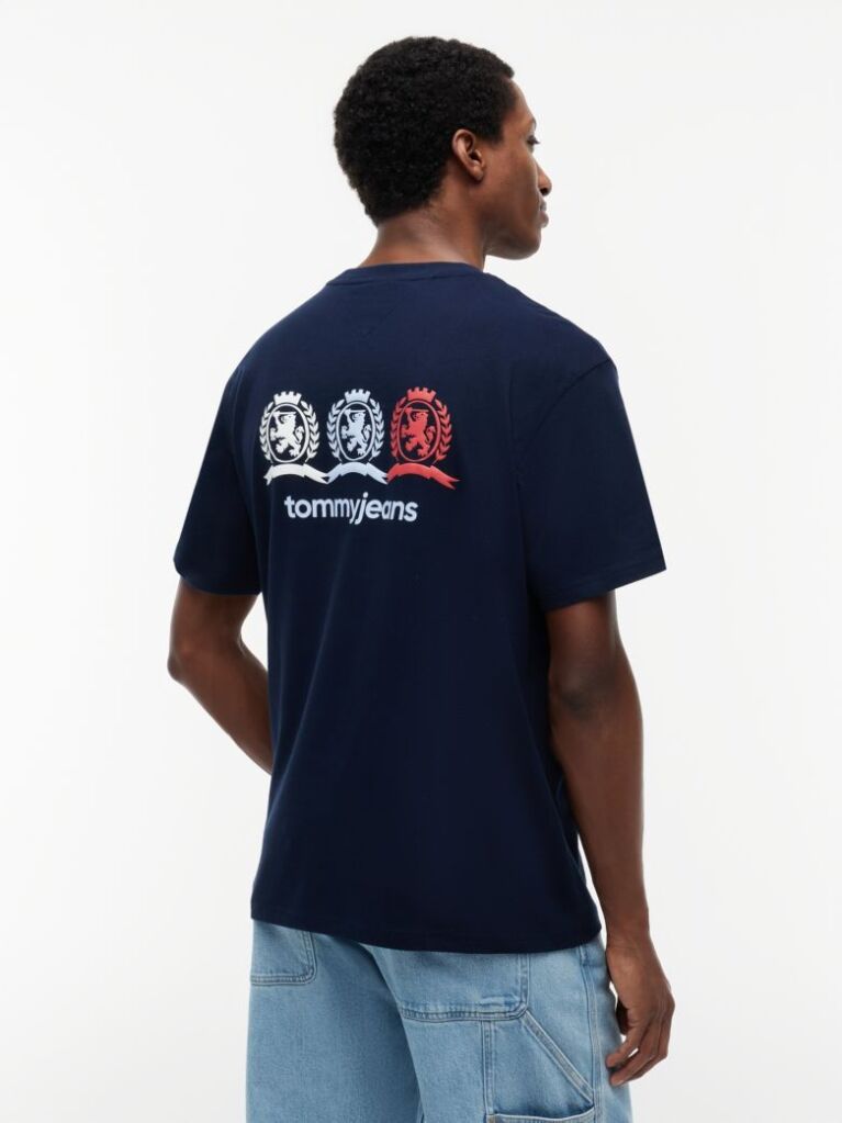 Blue Back Repeat Crest Logo Relaxed T-Shirt  Men