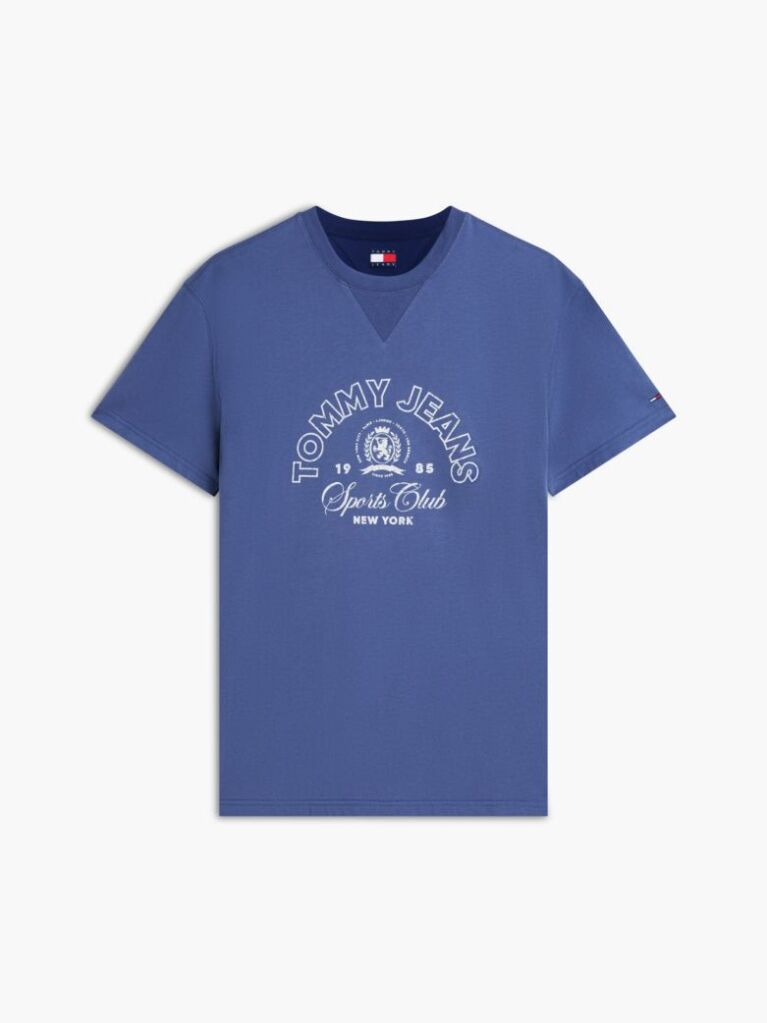 Blue Crest Logo Peached Jersey T-Shirt  Men