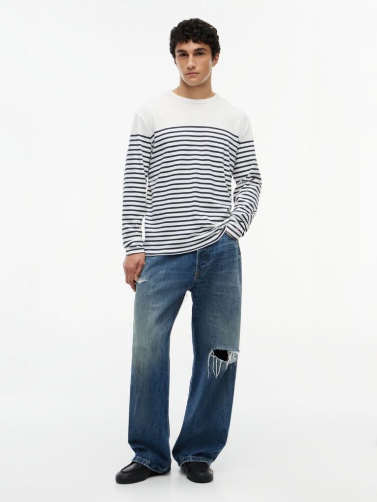 Multi Logo Stripe Jersey Long Sleeve T-Shirt  Men
