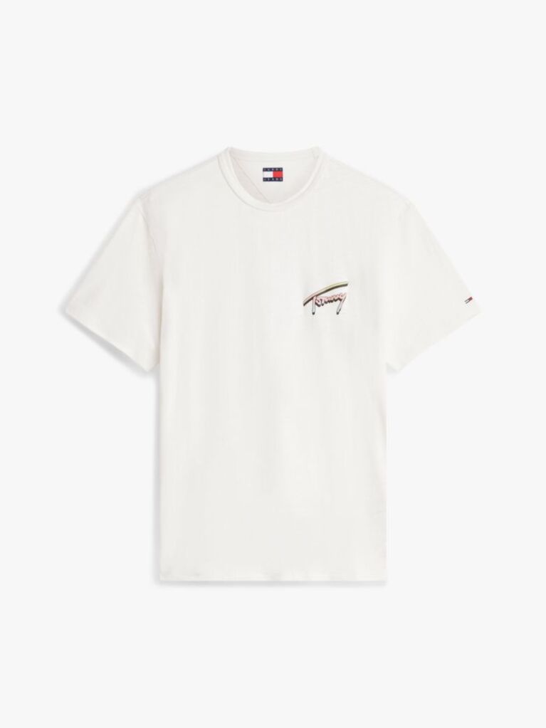 White Back Graphic Textured Relaxed T-Shirt  Men
