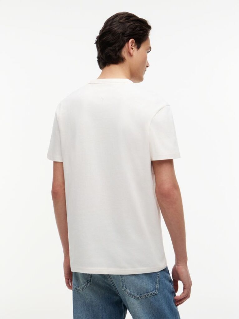 White Global Stripe Tape Peached Jersey T-Shirt  Men