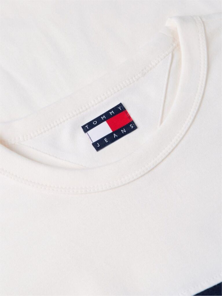 White Global Stripe Tape Peached Jersey T-Shirt  Men