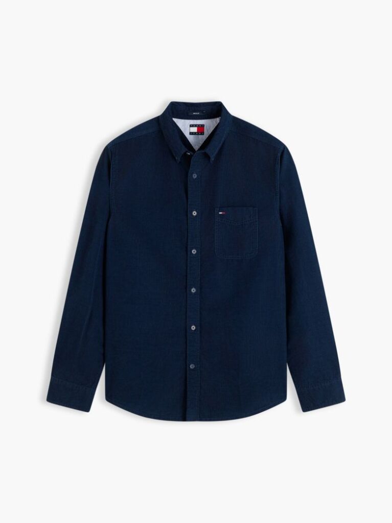 Blue Regular Fit Button-Down Corduroy Shirt  Men