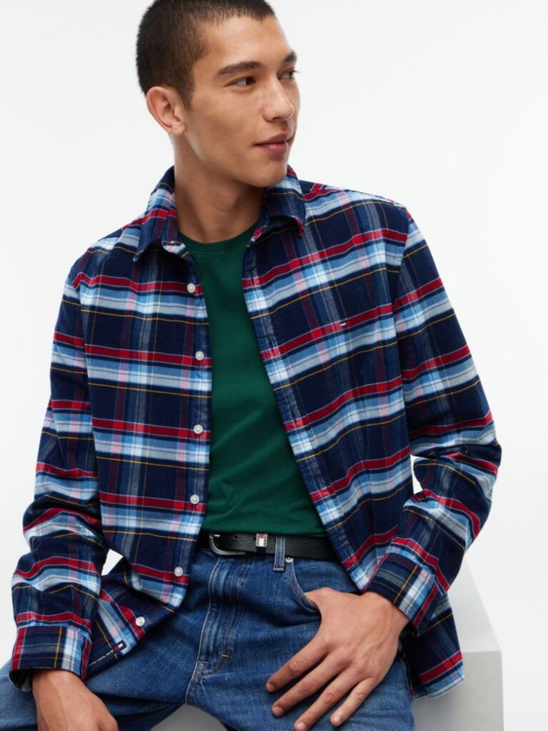 Multi Regular Fit Pattern Dobby Corduroy Shirt  Men