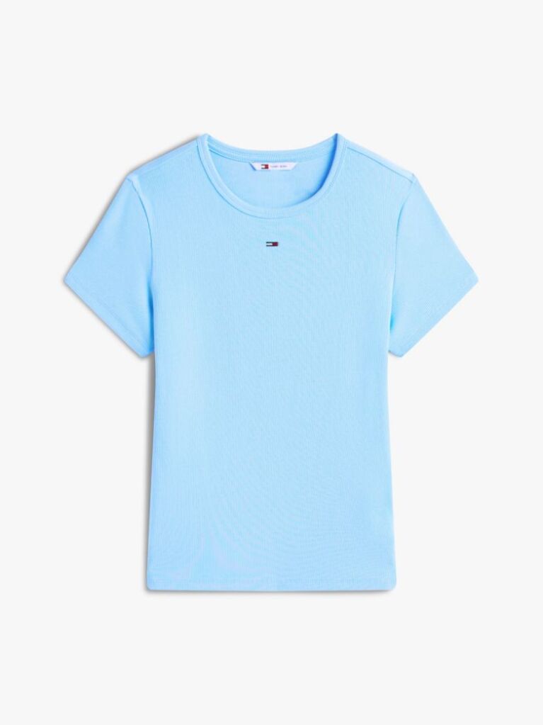 Blue Essential Slim Rib-Knit T-Shirt  Women