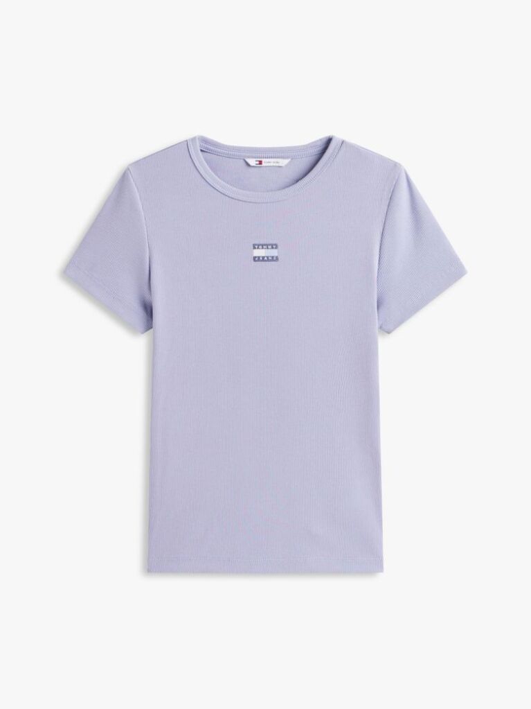 Purple Tommy Badge Ribbed Slim T-Shirt  Women