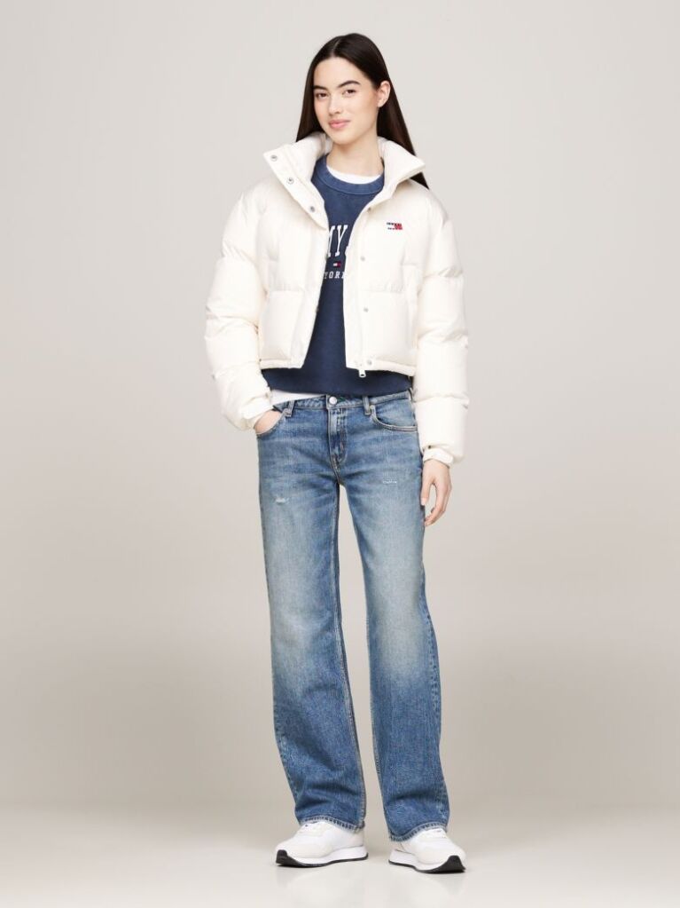 White Back Graphic Alaska Down Puffer Jacket  Women