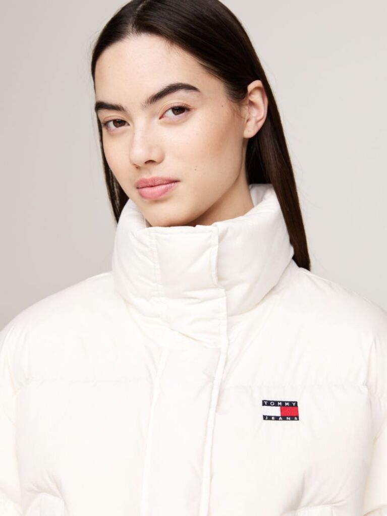White Back Graphic Alaska Down Puffer Jacket  Women