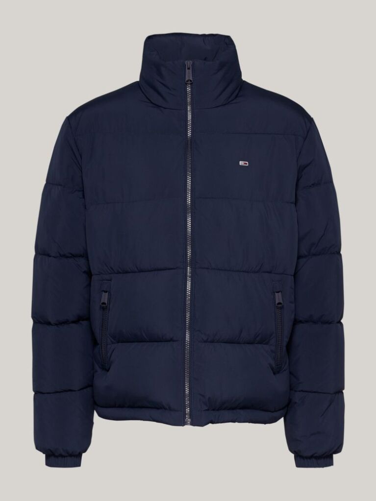 Blue High-Neck Zip-Thru Puffer Jacket  Women