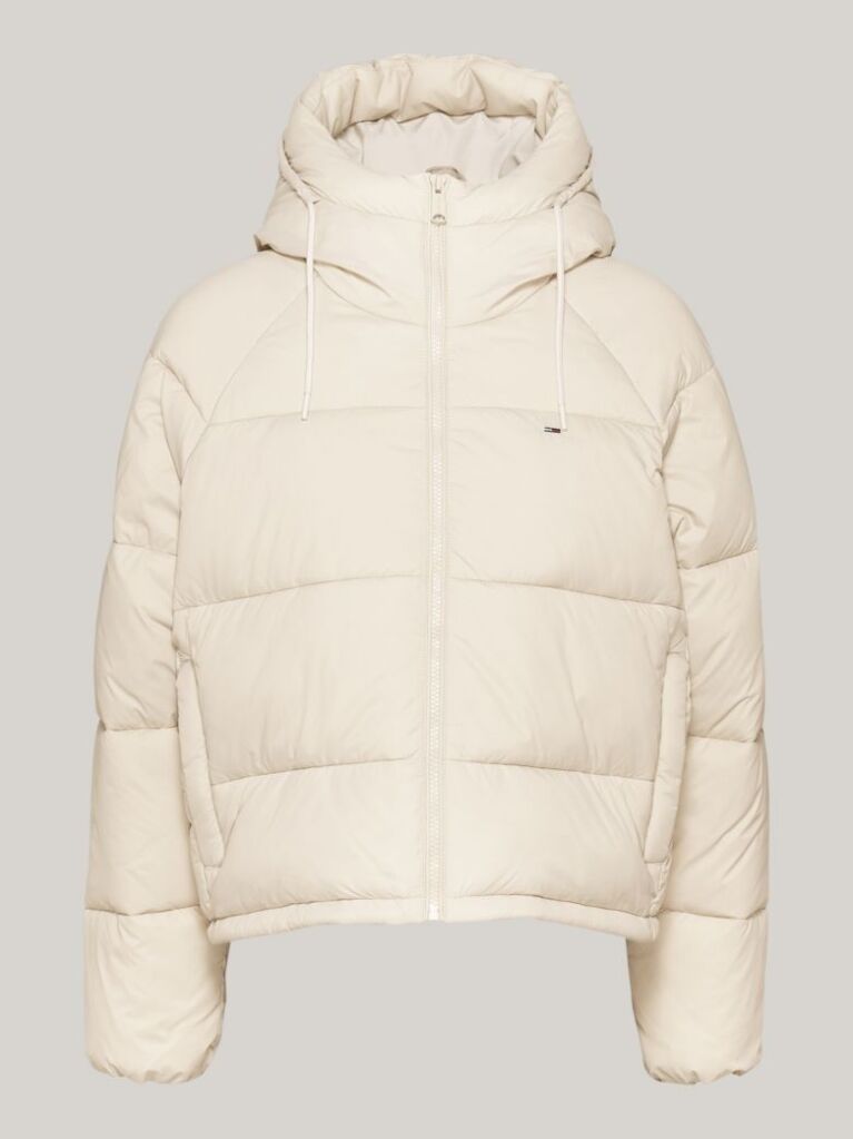 Beige Hooded Zip-Thru Puffer Jacket  Women