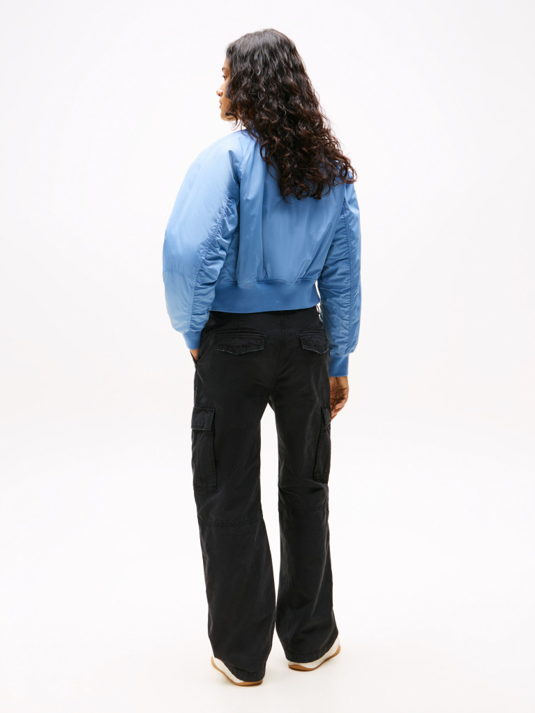 Blue Padded Water Repellent Bomber Jacket  Women